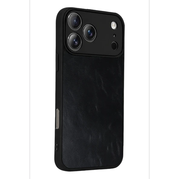 iPhone 17 Pro Aras Deri Kapak - Siyah - Resim 3