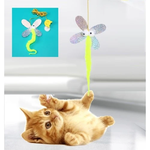 Kelebek Model Elastik Kendinden Yapışkanlı Kedi Oyun Oltası ürün görseli 1