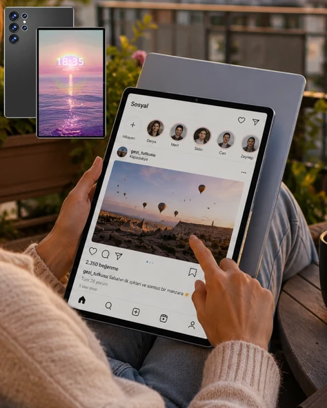 16Gb Ram 1Tb Tablet Pc Klavyeli Kılıflı Kalemli Tablet Seti ürün görseli 1