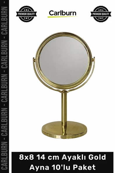 Özel Üretim Hediyelik Nişan Nikah Bebek Mevlüt Sünnet Şık 8x8 14 cm Ayaklı Gold Ayna 10'lu Paket ürün görseli 1