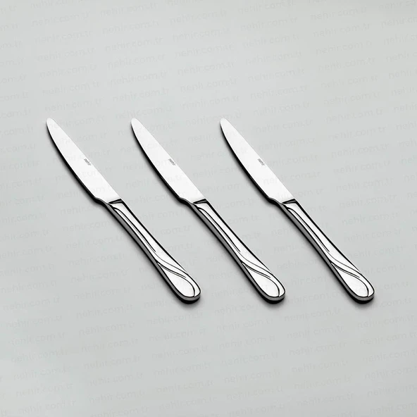 Nehir safir yemek bıçak - 6 lı paslanmaz çelik yemek bıçağı 18/10 ürün görseli 1