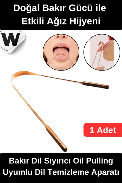 #DilTemizleyici Bakır Dil Sıyırıcı Oil Pulling Uyumlu Ağız Kokusu Giderici Plak Temizleyici Hijyenik Ergonomik Antibakte ürün görseli 1