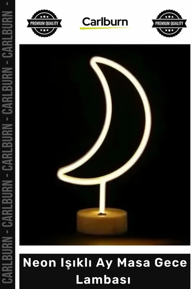 #GeceLambası Dekoratif Modern Şık Led Aydınlatma Hediye Neon Işıklı Ay Masa Gece Lambası Pil+Usb ürün görseli 1