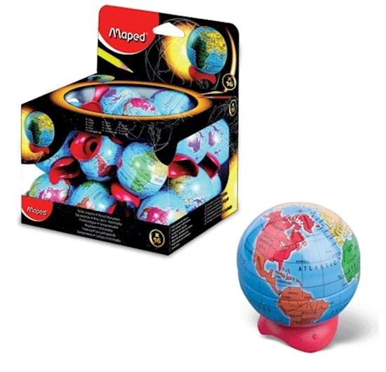 Maped 51111 Öğrenci Kalemtraş Globe Metal Küre Hazneli (16 Lı Kutu) ürün görseli 1