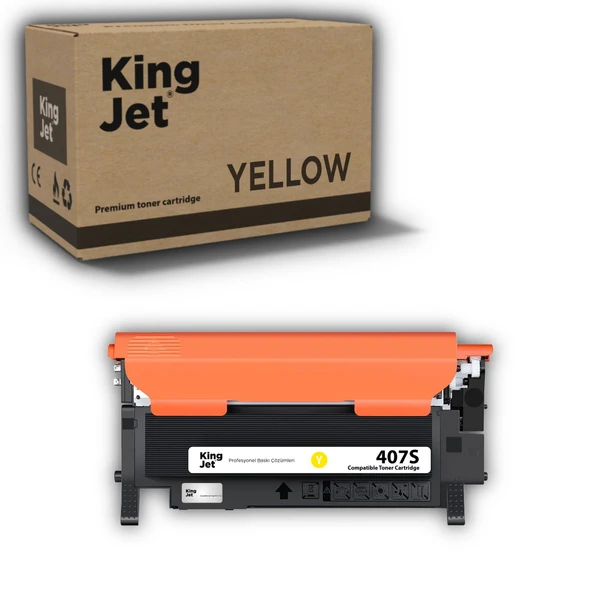 KingJET Samsung Uyumlu CLT-Y407S Standart Kapasiteli Sarı (Yellow) Çipli Muadil Toner | CLP-320N ürün görseli 1