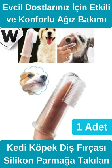 #DişKaşımaFırçası Özel Üretim Kedi Köpek Diş Fırçası Şeffaf Silikon Parmağa Takılan Ağız Bakım Aparatı Yumuşak Diş Eti D ürün görseli 1