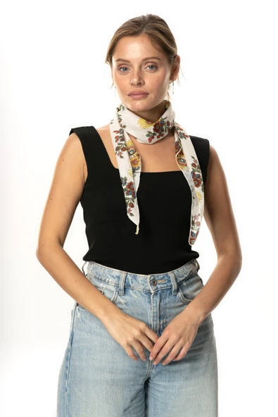 Vual Fular Mimoza Krem 6233 - Resim 2