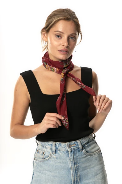 Vual Fular Mimoza Bordo 6230 ürün görseli 1