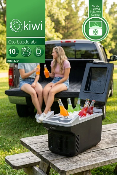 KIM-4751 Oto Buzdolabı | 10 L & 12V DC & Termoelektrik Soğutma & Type-C ürün görseli 1