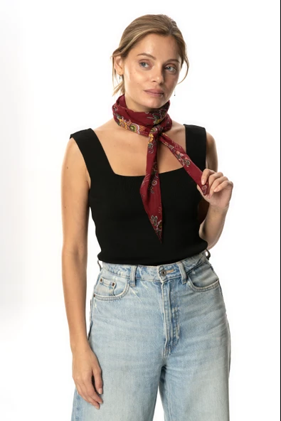 Vual Fular Mimoza Bordo 6230 - Resim 2