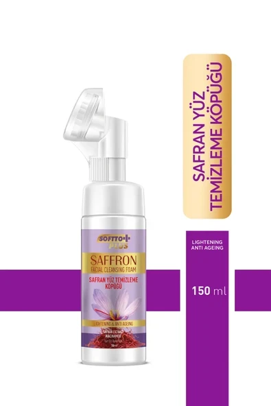 SOFTTO PLUS SAFRAN YÜZ TEMİZLEME KÖPÜĞÜ 150 ML ürün görseli 1