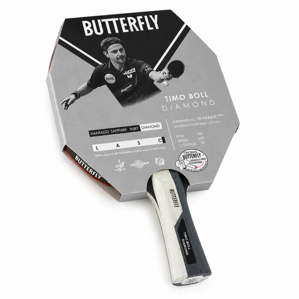 Butterfly 85034 Timo Boll Diamond Masa Tenisi Raketi Gri ürün görseli 1
