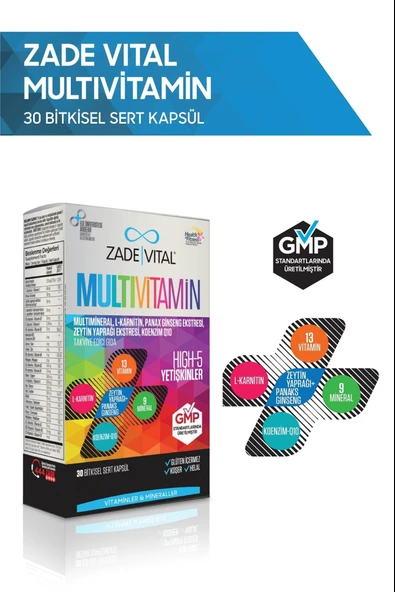 Zade Vital Multivitamin 30 Kapsül - Resim 2