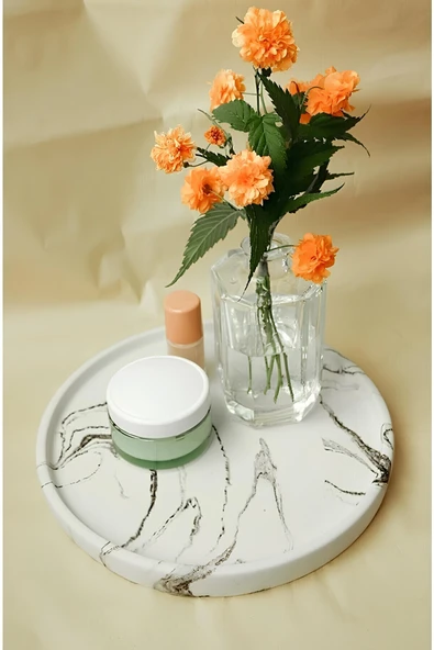 Betonmall Dekoratif 24 Cm Yuvarlak Mum, Saksı Ve Takı Tabağı, Mumluk, Organizer Tabak, Kase, Tepsi ürün görseli 1