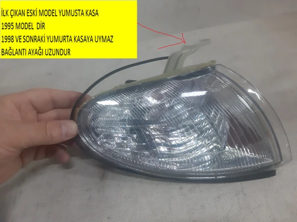 sadece 1995 modele uyar 1996 dan önceki ilk çıkan yumurta kasalara uyar SAĞ Hyundai ACCENT yumurta Kasa 1995 Model Ön Sinyal Lambası Far Yan Sinyali SAĞ Yolcu Tarafı ürün görseli 1