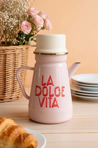Dolce Vita Bardaklı Emaye Sürahi ürün görseli 1