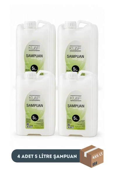 Kuaf Profesyonel Keratinli Tropikal Şampuan 5 Litre Beyaz x 4 Adet (1 Koli) ürün görseli 1