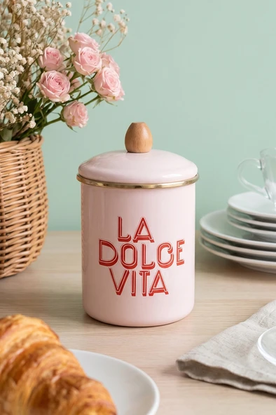 Dolce Vita Büyük Boy Emaye Kavanoz ürün görseli 1