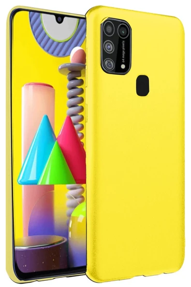 Newface Samsung Galaxy M31 Kılıf Nano içi Kadife Silikon - Sarı ürün görseli 1