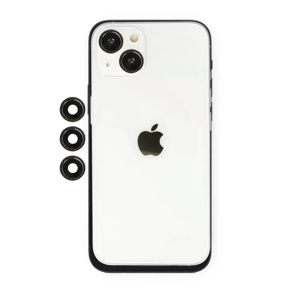 Newface Apple iPhone 14 Shine Kamera Lens - Siyah - Resim 3