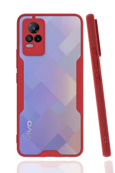 Newface Vivo V21e Kılıf Platin Silikon - Kırmızı ürün görseli 1
