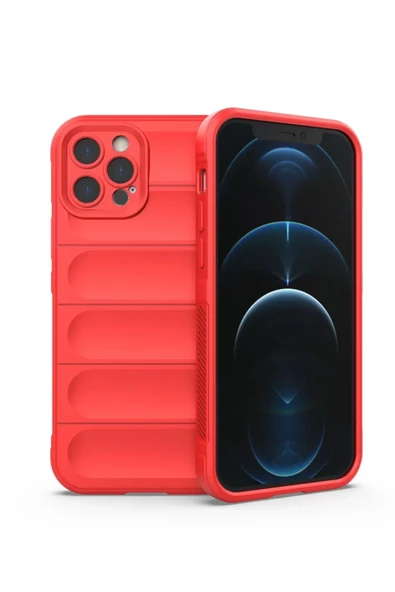 Newface Apple iPhone 12 Pro Max Kılıf Optimum Silikon - Kırmızı ürün görseli 1