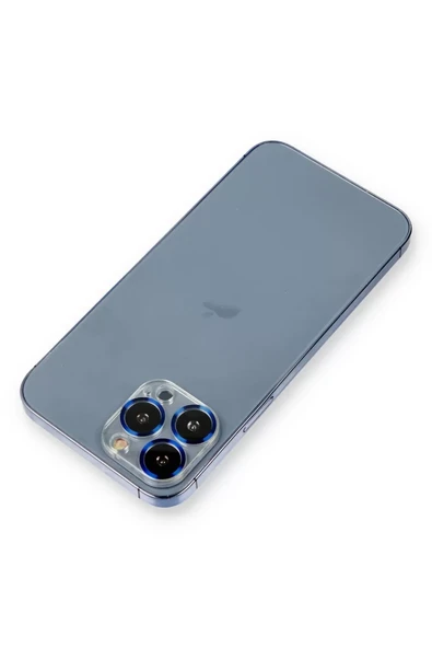 Newface Apple iPhone 12 Pro Metal Kamera Lens Koruma Cam - Mavi ürün görseli 1
