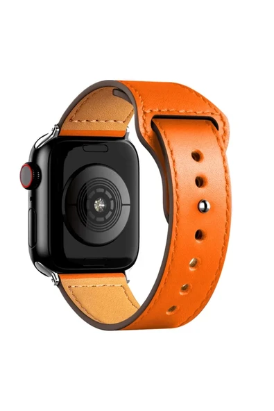 Newface Apple Watch 38mm KR415 Luaz Deri Kordon - Turuncu ürün görseli 1