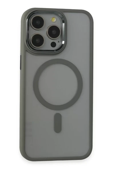 Newface Apple iPhone 15 Pro Max Kılıf Room Magneticsafe Silikon - Gri ürün görseli 1
