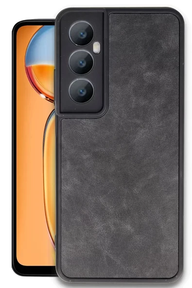 Newface Realme C65 Kılıf Aras Deri Kapak - Siyah ürün görseli 1