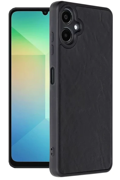 Newface Samsung Galaxy A06 Kılıf Aras Deri Kapak - Siyah ürün görseli 1
