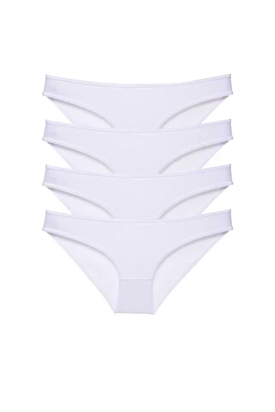 4 adet Süper Eko Set Likralı Kadın Slip Külot Beyaz ürün görseli 1