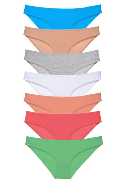 7 adet Süper Eko Set Likralı Kadın Slip Külot Set 6 ürün görseli 1