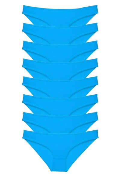 8 adet Süper Eko Set Likralı Kadın Slip Külot Mavi ürün görseli 1