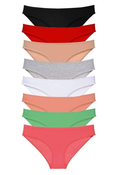 8 adet Süper Eko Set Likralı Kadın Slip Külot Set 1 ürün görseli 1