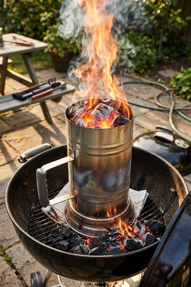 Mangal Kömürü Tutuşturucu Bacası Hızlı ve Dumansız Kömür Yakma Haznesi Barbekü Mangal ve Kamp İçin Pratik Ateş Başlatıcı ürün görseli 1