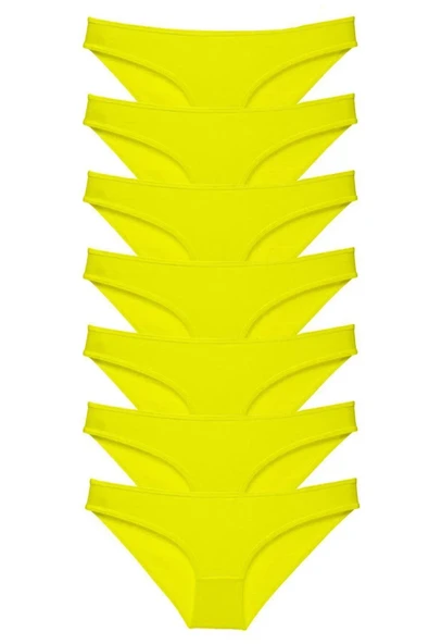7 adet Süper Eko Set Likralı Kadın Slip Külot Sarı ürün görseli 1