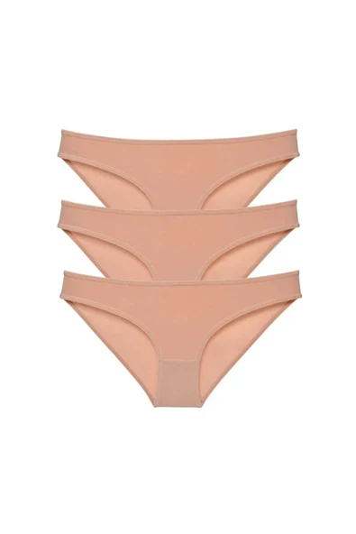 3 adet Süper Eko Set Likralı Kadın Slip Külot Ten ürün görseli 1