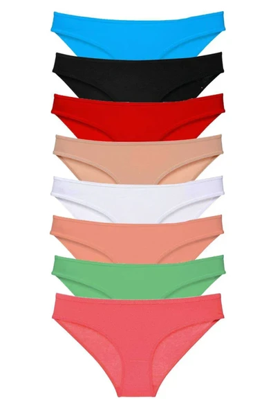 8 adet Süper Eko Set Likralı Kadın Slip Külot Set 5 ürün görseli 1