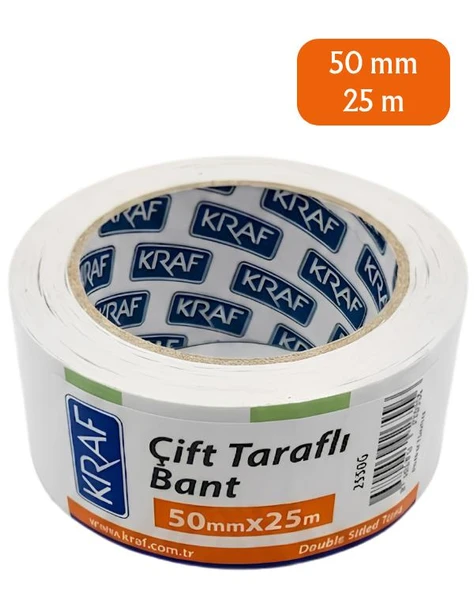 Kraf Çift Taraflı Bant 50mm x 25m 2550G ürün görseli 1