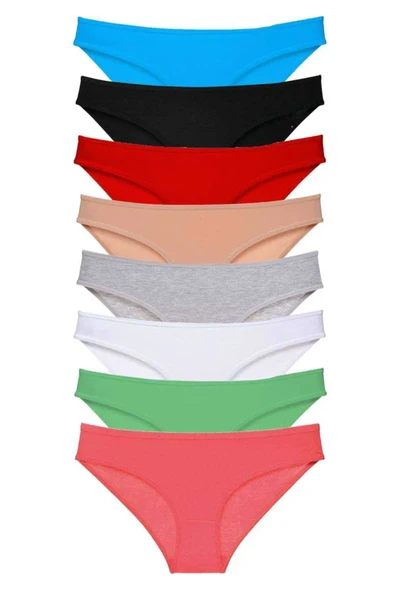 8 adet Süper Eko Set Likralı Kadın Slip Külot Set 3 ürün görseli 1