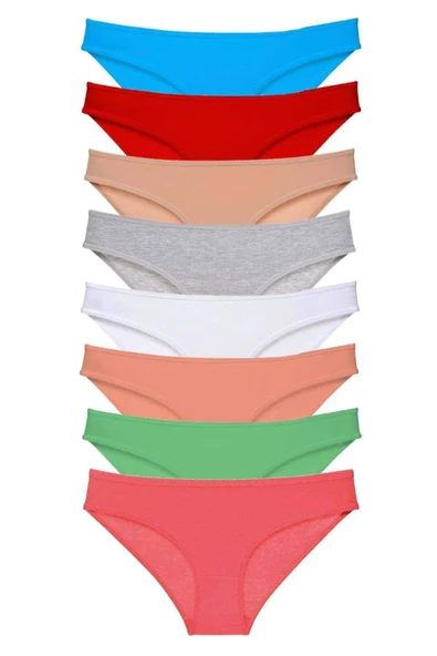 8 adet Süper Eko Set Likralı Kadın Slip Külot Set 8 ürün görseli 1