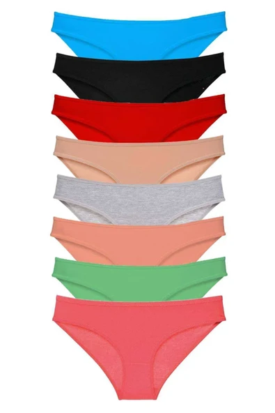 8 adet Süper Eko Set Likralı Kadın Slip Külot Set 4 ürün görseli 1