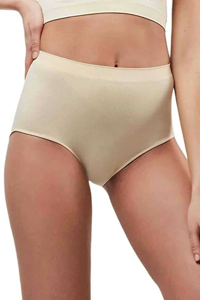 Elite Lite Kadın Yüksek Bel Dikişsiz İz Yapmaz Slip Külot Ten 811 ürün görseli 1