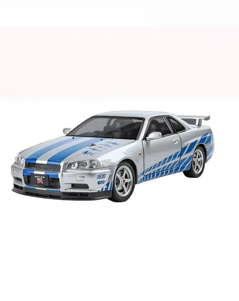 Hobiez World 1:24 Metal Lisanslı Nissan Skyline GTR Kapıları ve Kaputu Açılabilir Model Araba ürün görseli 1