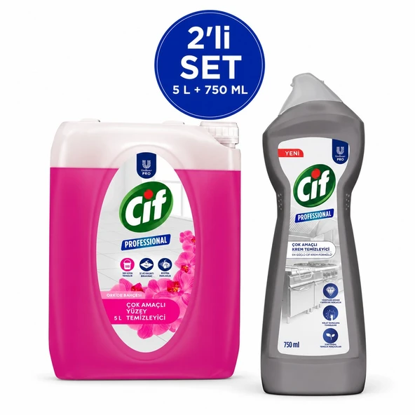 U-Pro Cif Krem Temizleyici 750 ML + Çok Amaçlı Yüzey Temizleyici 5 L ürün görseli 1