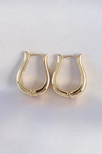 Pirinç Gold Renk İçi Boş Gül Küpe ürün görseli 1