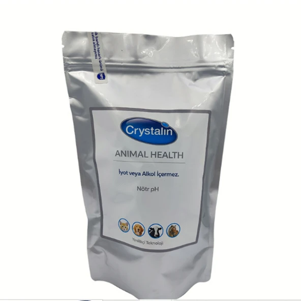 Crystalin Animal Health Çok Amaçlı Yara, Göz ve Cilt Bakım Solüsyonu 500 ml Yedek Torba (Acısız Antiseptik) ürün görseli 1