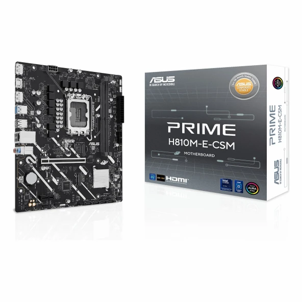 Asus Prime H810M-E-CSM DDR5 (6400MHz)OC M.2 HDMI/DP PCIe 4.0 1851P mATX Anakart ürün görseli 1
