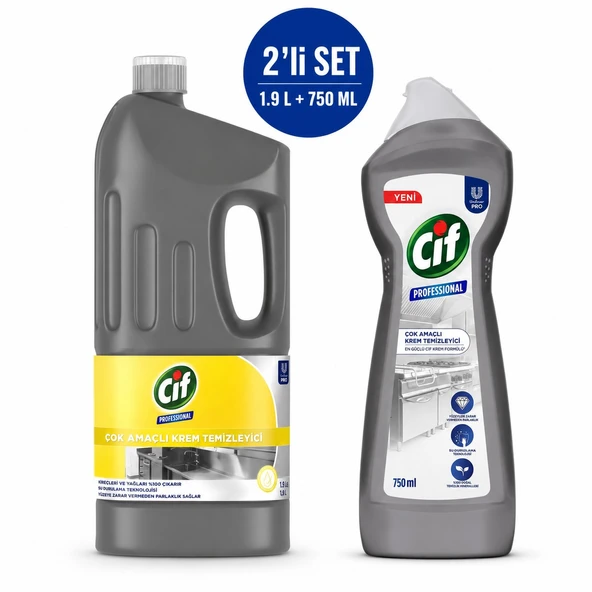 U-Pro Cif Krem Temizleyici 1.9 L + Krem Temizleyici 750 ML 2’li Set ürün görseli 1